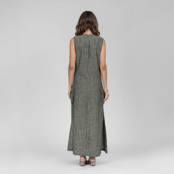 Linen dress with 2 pockets - Image 4