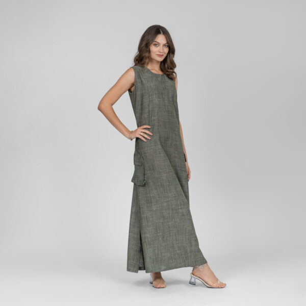 Linen dress with 2 pockets - Image 2