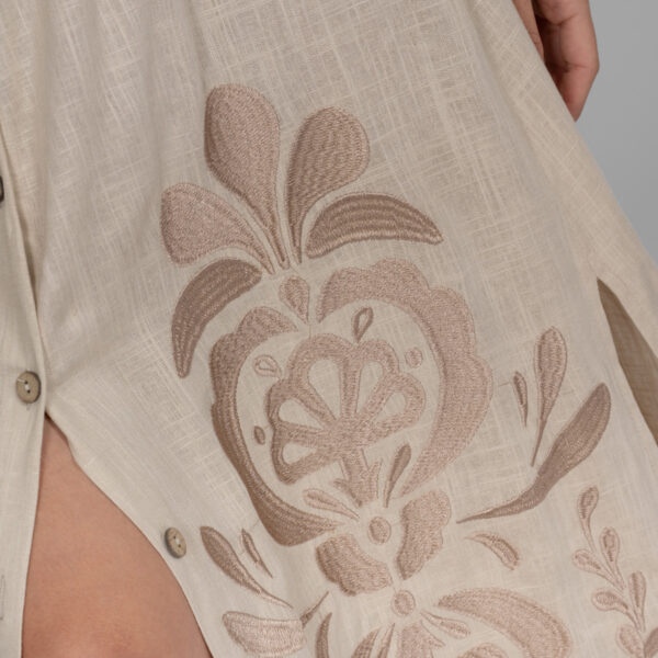 Embroidery linen dress - Image 11