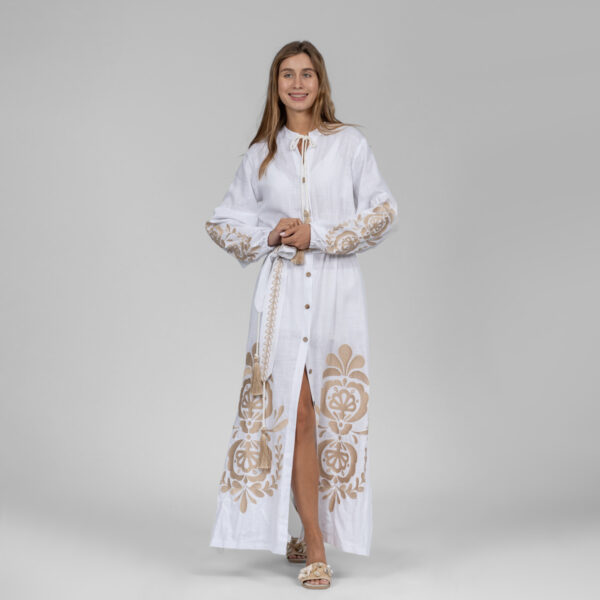 Embroidery linen dress - Image 4