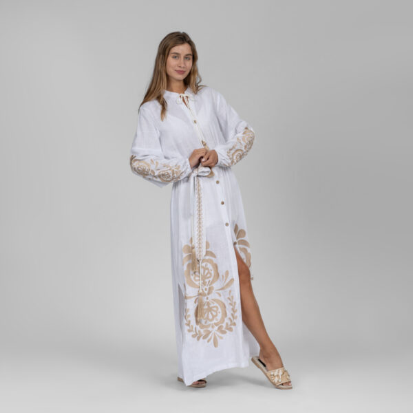 Embroidery linen dress - Image 5