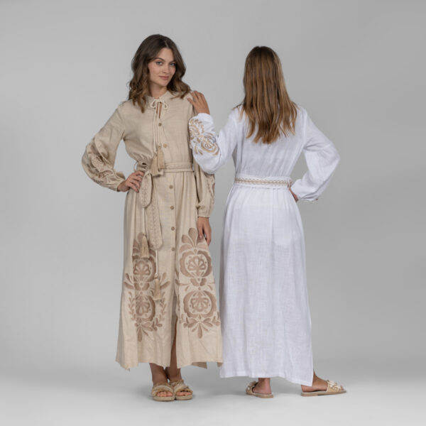 Embroidery linen dress - Image 2