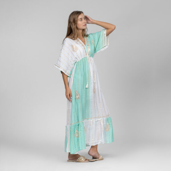 Mint Embroidered Dress - Image 2