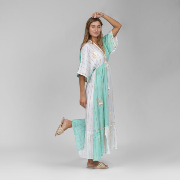 Mint Embroidered Dress - Image 3