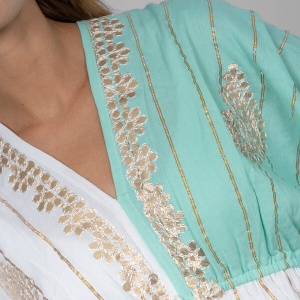 Mint Embroidered Dress - Image 5